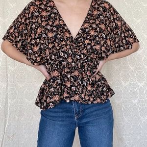 ZARA Floral Flowy Top